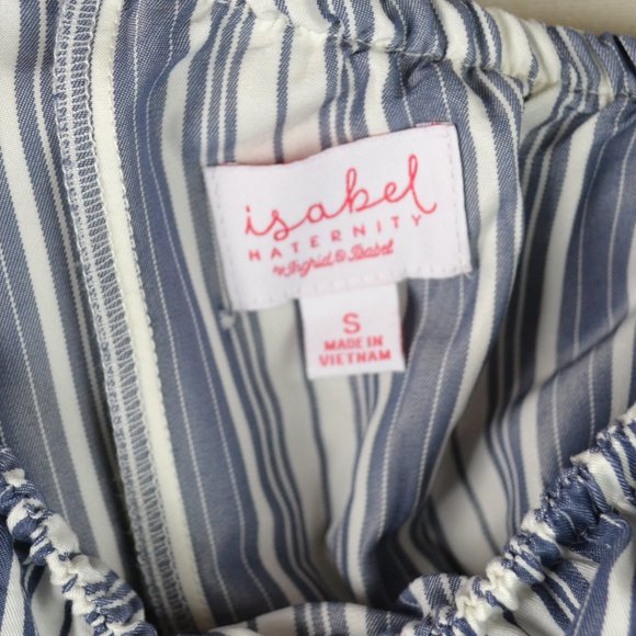 Isabel Maternity | One- shoulder  ruffle  Dress size small  stripe - Picture 7 of 10
